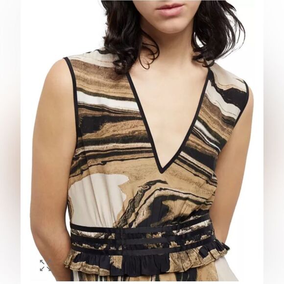 $330 The Kooples Silk Marble Print Mini Dress NWT - Picture 7 of 15